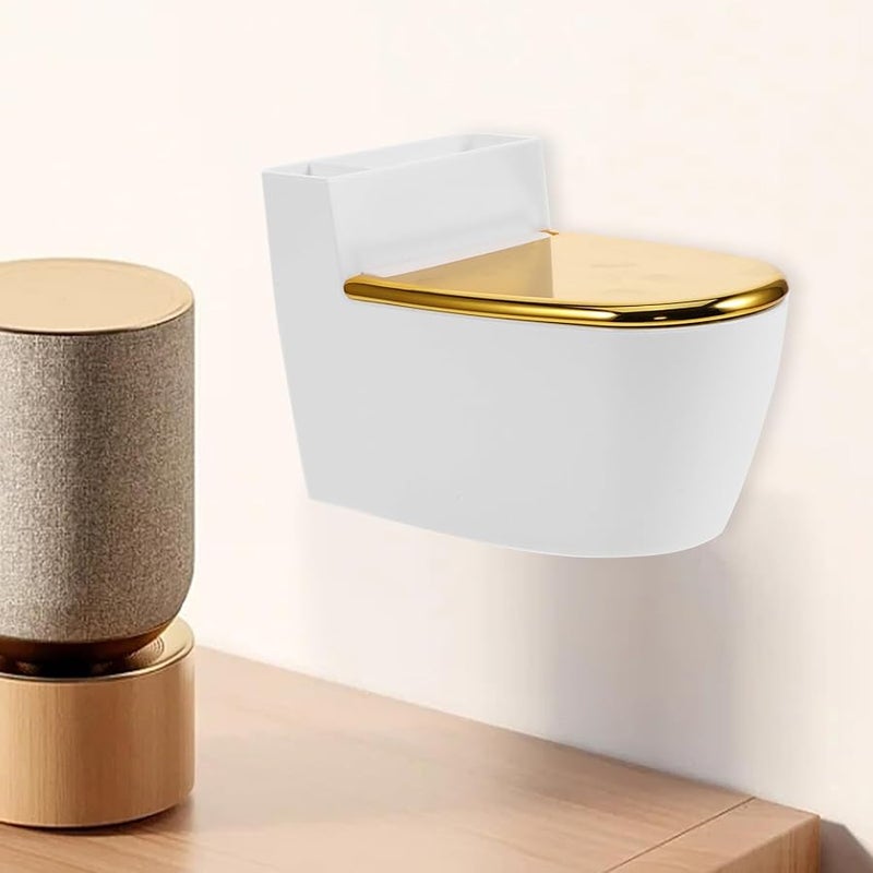 Wall Mounted Toilet Shaped Ashtray With Lid Fireproof Ash Container For Indoor Bathroom Use - Image 3